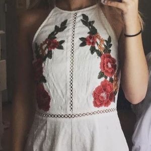 White Floral Romper